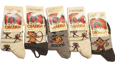 NEU Crönert 5x Socken Jungen -Gr. 31-34 (ca 7-8J)- Cahvenga Indianercreme grau