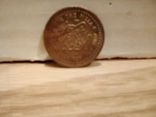 Vintage 1980s Showbiz Pizza Place Token Metal Gold Coin for Games