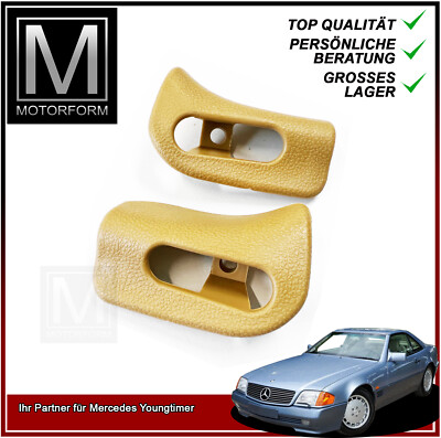 Paar Mercedes SL R129 Kappe Abdeckung OYSTER BEIGE Sonnenblenden Halter 2 Stück