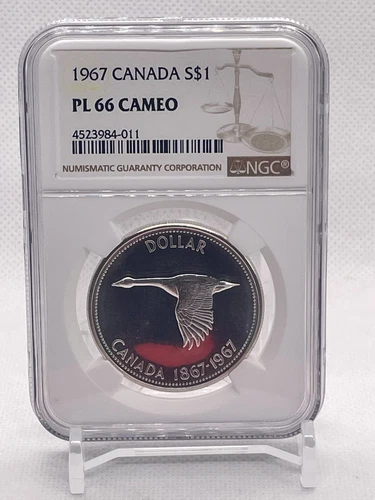 1967 Canada Silver 1 Dollar Graded NGC PL 66 Cameo