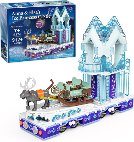 Educiro Ice Princess Castle with Reindeer Sven Moveable Toy Building Set for Kid