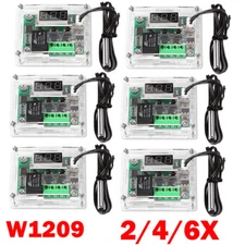 2/4/6X W1209 12V Digital Thermostat Temperature Control Switch Sensor + Case USA