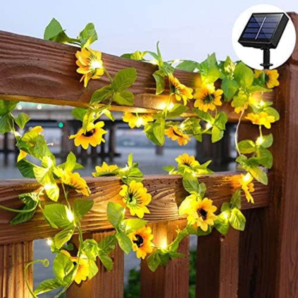 Luci Girasole 5m Decorazione Esterna | 50 LED Solari Impermeabili IP65
