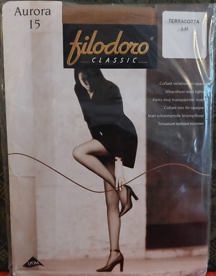 Vintage Pantyhose Filodoro Classic Aurora 15 Color Terracotta Size 3M BDR2