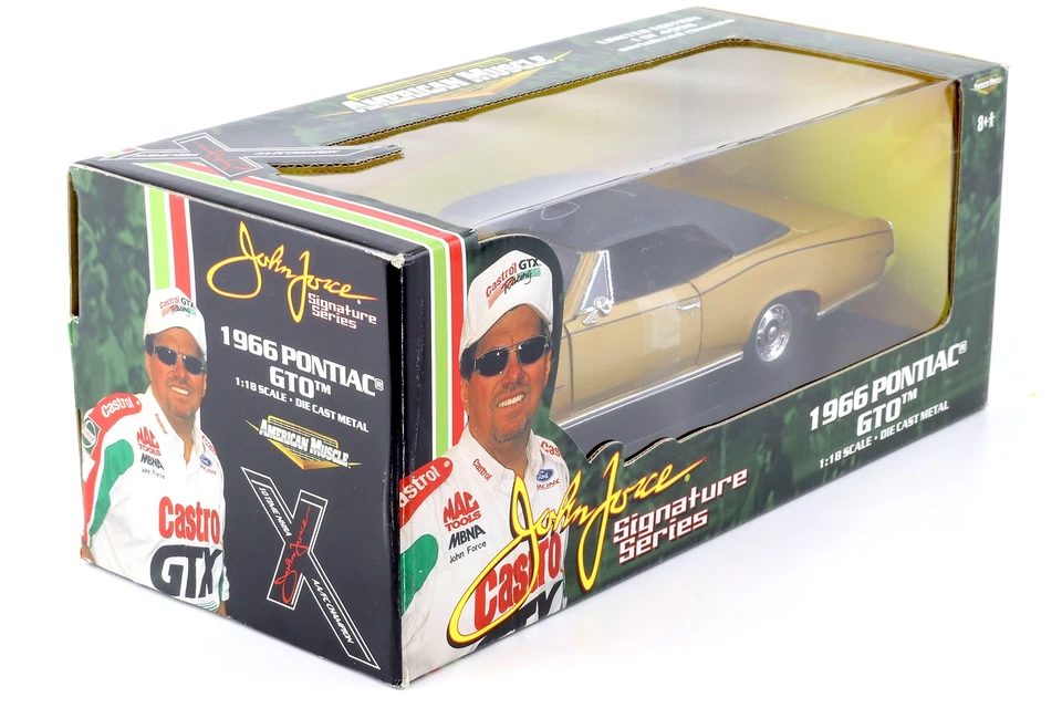 1:18 ERTL American Muscle 1966 Pontiac GTO John Force Oro Metallico/Nero - Imagen 4 de 4