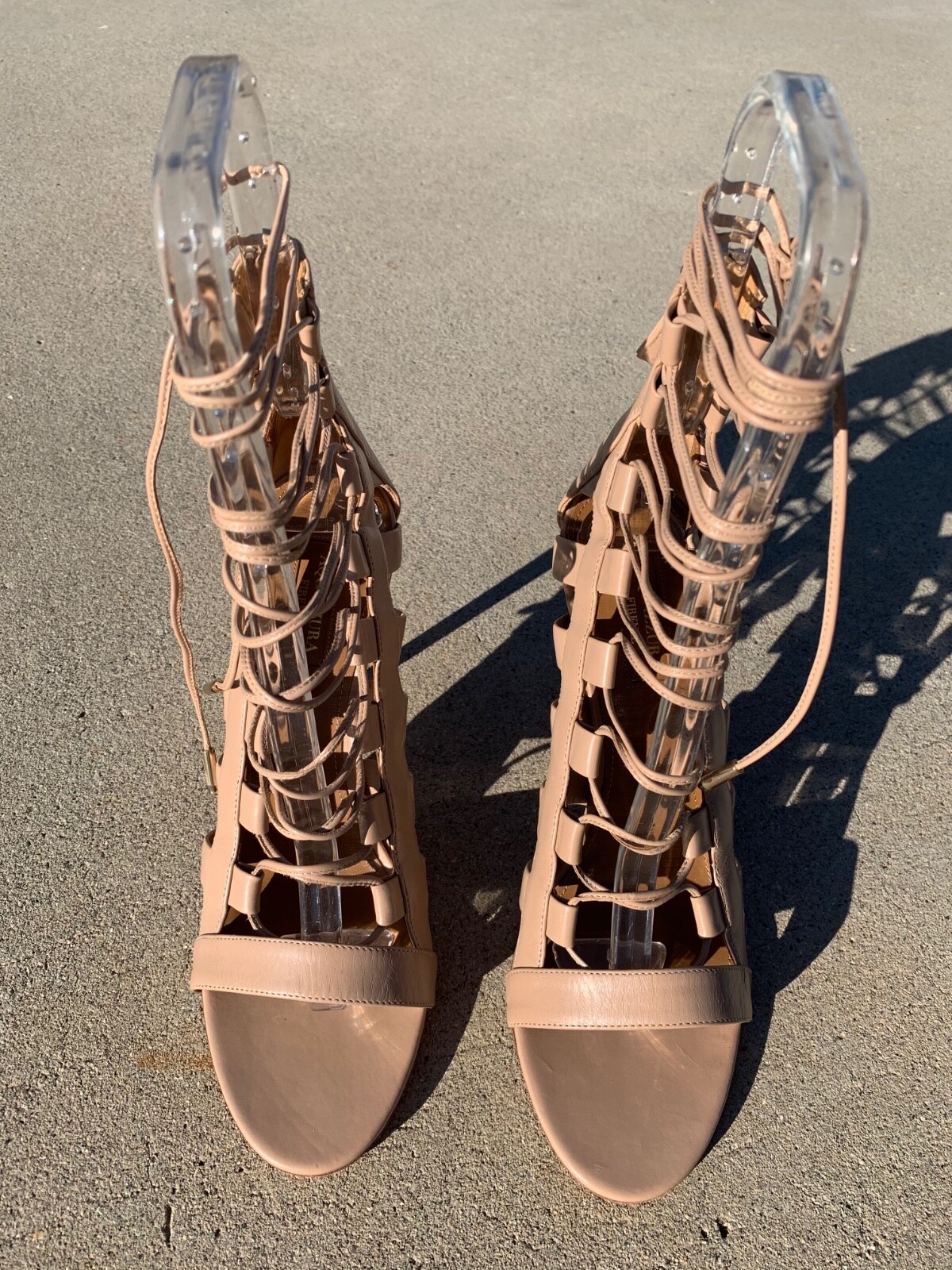 100% AuThEnTiC AQUAZZURA "Amazon" Nude Heels 40-10 | eBay