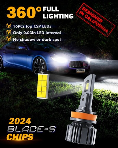 For Nissan Sentra 2013-2023 AUXBEAM LED Headlight Hi/Low+Fog Bulbs Combo Canbus - Picture 7 of 12