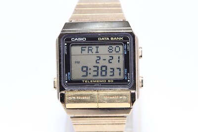 CASIO vintage DATA BANK DB-500G gold TELEMEMO 50