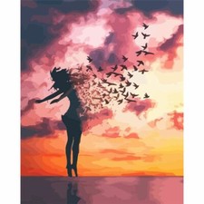 Paint By Numbers Adults kids Figure Abstract DIY Painting Kit 40x50CM Canvas