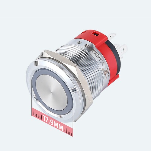 22mm Metall Druckschalter Drucktaster Rastend Tastend LED Beleuchtet Wasserdicht - Picture 4 of 12