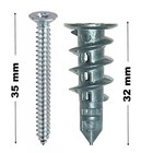 JJP15A Metal Self-Drill Plasterboard Fixing C/W 35mm Screw 100pk