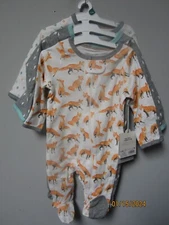 Cloud Island Baby Boy 3-Pack Fox Sleep 'N Plays Size 0-3M