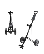 KVV Foldable 2 Wheel Sturdy Push Pull Golf Cart Charcoal Aluminum Frame SE220