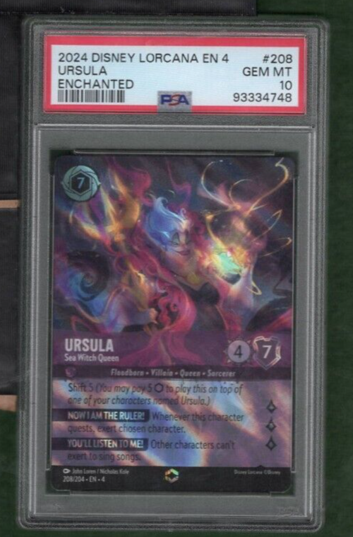 2024 Disney Lorcana EN 4 Ursula's Return Enchanted Ursula #208 PSA 10