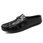 thumbnail 13  - Mens Round toe Patent Leather Flats Half Slippers Shoes Outdoor Casual Mules New