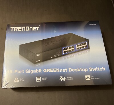 TRENDnet 16-Port Gigabit GREENnet Desktop Switch, TEG-S16Dg