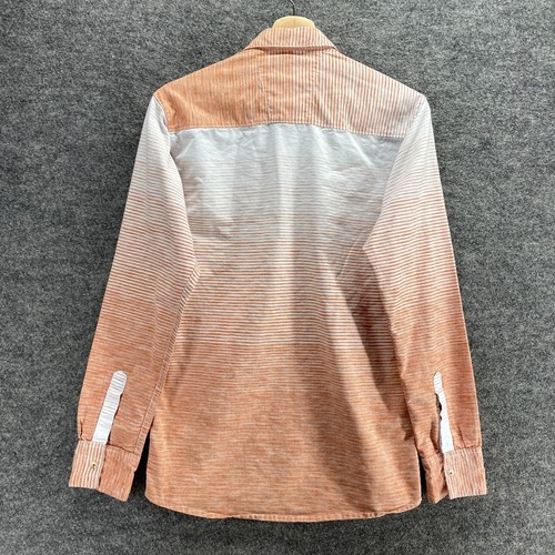 Five Four Shirt Men S Small Orange Striped Collared Button Up Long Sleeve Casual - Picture 2 of 8
