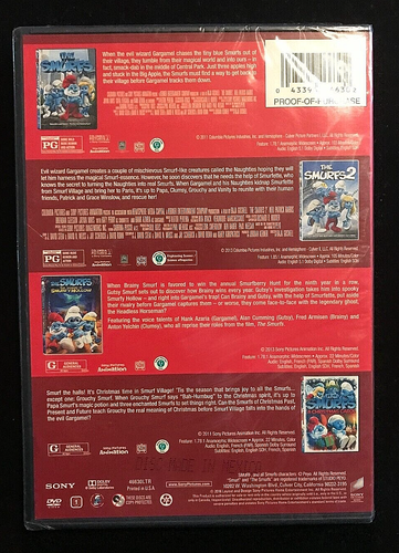 The Smurfs 4 Film Collection DVD 1 2 3 4 Smurfy Hollow A Christmas Carol Movie - Picture 2 of 2