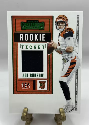 Joe Burrow 2020 Panini Contenders Rookie Ticket Green Foil Patch Bengals NFL