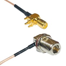 RG178 RP-SMA Female PCB Tall to N Female Bulkhead Angle Coax RF Cable USA-Ship