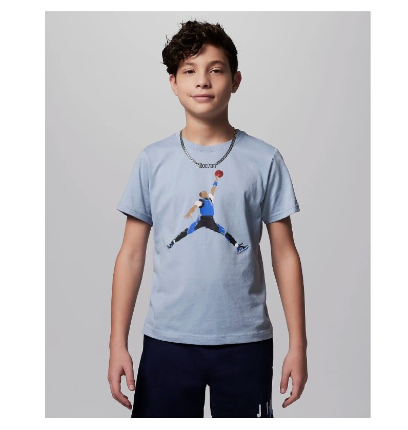 T-Shirt Nike Air Jordan Jumpman Acuarela Tee 95C900 B18 Celeste Niño