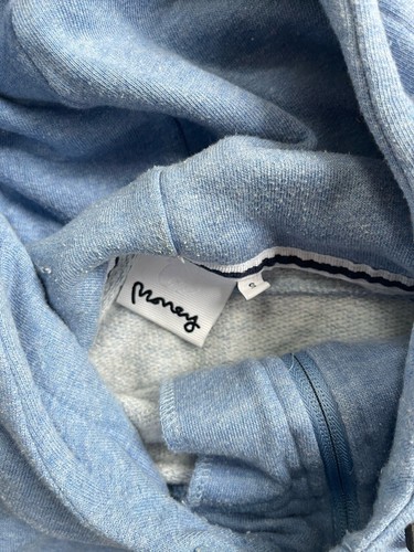 GORGEOUS MONEY CLOTHING LIGHT BLUE FULL ZIP HOODED TOP / HOODIE - SIZE SMALL - Picture 8 of 11