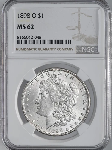 1898-O  $1  MORGAN SILVER DOLLAR NEW ORLEANS MINT STATE NGC MS62 #8166012-048