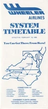 Wheeler Airlines timetable 1985/02/18