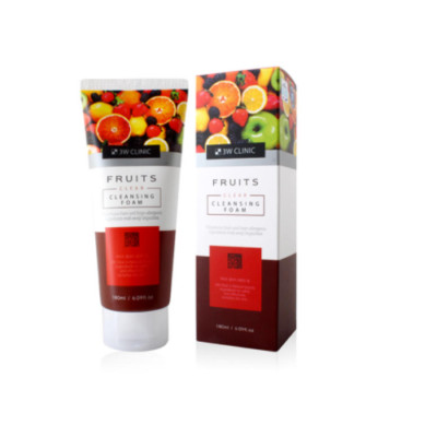 3W Clinic Fruits Clear Cleansing Foam  180ml 6oz