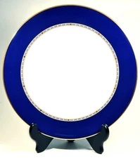 Mikasa Embassy Row 10 7/8" Dinner Plate Fine China "L3427" Cobalt Blue Gold Trim