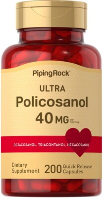 Policosanol Ultra 40mg 200 Kapseln Quick Release, Erektion, Cholesterin, Krei...