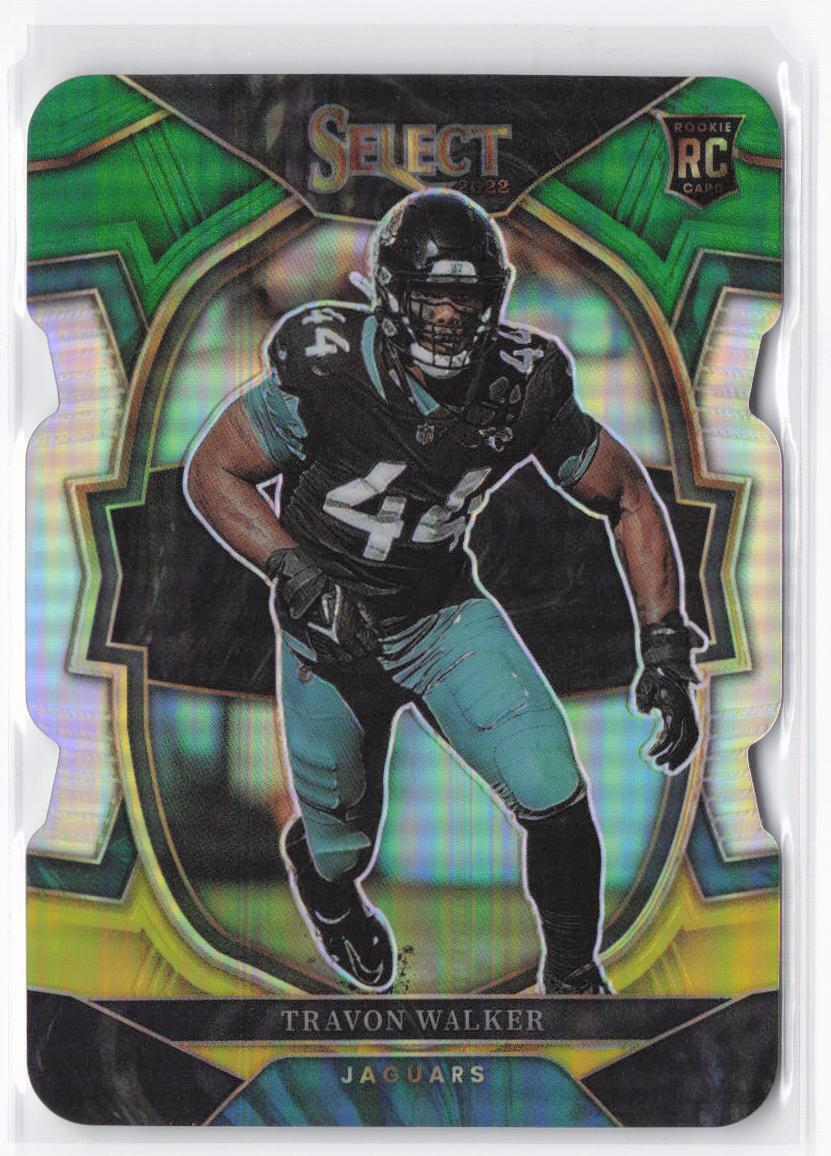 2022 Panini Select Travon Walker RC #42 Green and Yellow Prizm Die Cut