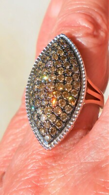 NWT  VVS  Cognac/ Champagne Diamond Ring,  size 8, 1.75 cts