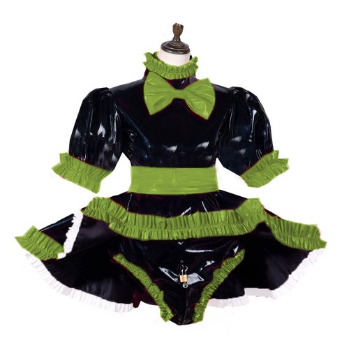 23 Colors Sissy lockable dress Role Play Maid Dress with Apron Lockable Panties - 第 23/30 張圖片