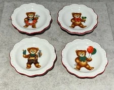 Vintage Teddy Bear Children's Mini Plate Set Of 4 Reutter Porzellan W Germany