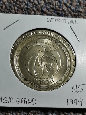 Casino Token $5 - MGM Grand - Detroit - Rare