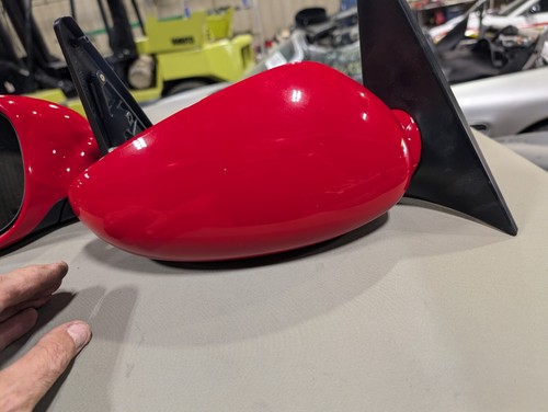 Porsche 996 Boxster 986 Rear View mirrors Left and Right 10 PIN Guards Red 97-05 - Picture 4 of 21