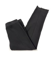 St. John Black Woven Stretch High Waist Straight Leg Trouser Pants Size 8 EUC