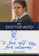 Doctor Who Series 5-7: Joe Pickley 'I set off fire alarms' Inscr Autograph Card