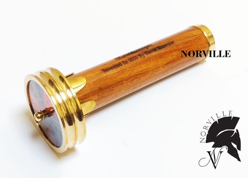 Antique Wooden Brass Wheel Kaleidoscope For Child Kids Learning Optical Toy Gift - Foto 8 di 9