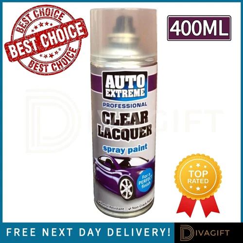 CLEAR LACQUER SPRAY PAINT VARNISH GLOSS FINISH CAR VEHICLE AUTO EXTREME 400ML