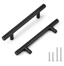 Matte Black Modern Cabinet Handles Pulls 7.5" 10pk