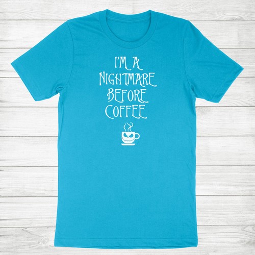 Halloween Coffee Shirt Pumpkin Funny Coffee Tshirt I'm a Nightmare Before Coffee - Picture 14 of 14