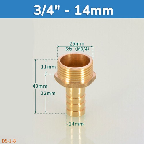 Gewinde Fitting aus Messing Schlauchtülle Schlauchstutzen mit AG IG 1/8 - 2 Zoll - Bild 33 von 74