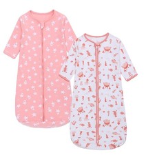 Miracle Baby Long Sleeve Sleep Sack 2-Pack, 100 Cotton Wearable Blanket