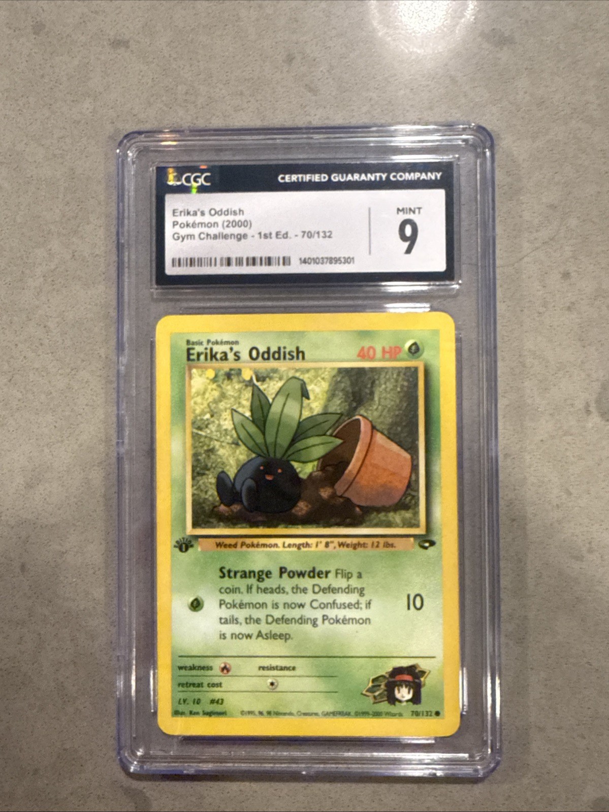 Erika’s Oddish 1st Edition Pokémon 2000 Gym Challenge 70/132 CGC 10