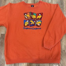 Vintage Looney Tunes Foghorn Sweatshirt Crewneck Medium Embroidered 90s Orange