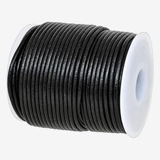Real/Genuine round Leather String Cord for Necklace, Bracelets, Jewellery, Braid