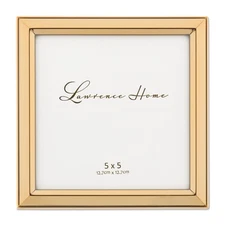 Lawrence Frames 5x5 Gold Metal Classic Bevel Picture Frame