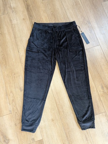 NWT House of Harlow 1960 Velour Joggers Women’s Size L Pull On Drawstring Black